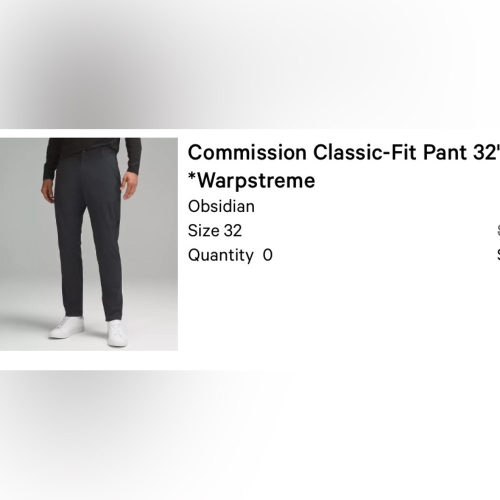 Lululemon Commission Pants - Obsidian 32”x32”
